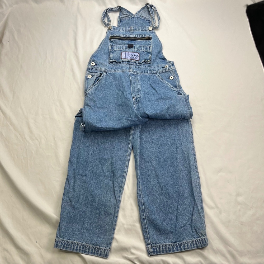 Cartoon Network Powerpuff Girls Vintage Y2K Blue‎ Denim Carpenter Overalls